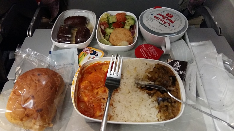 Emirates Asian Veg Meal CCU to DXB